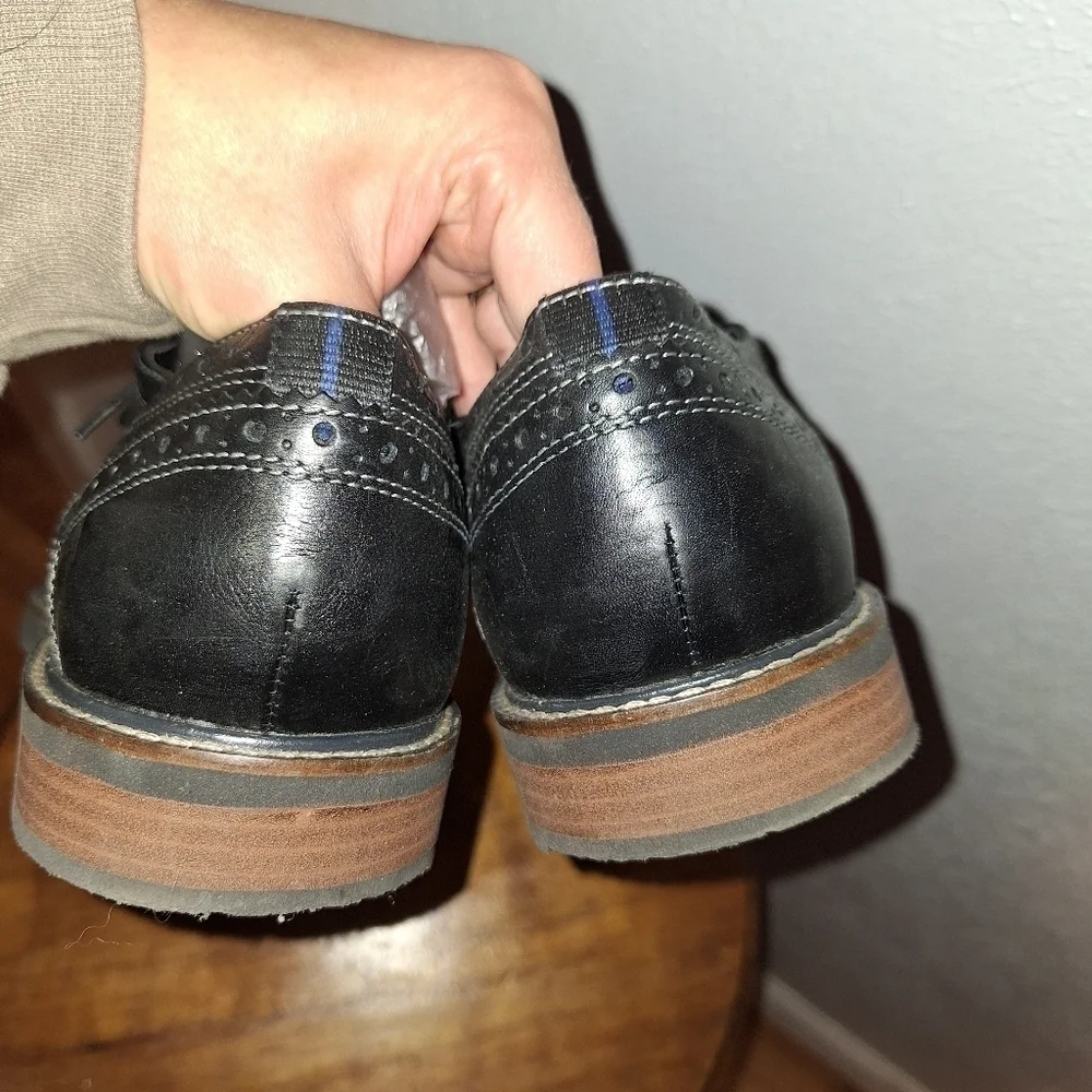 🌟 Nunn Bush Overland Cap Toe Lace-Up Dress Oxfords Shoes Comfort Heel Size 9.5W
